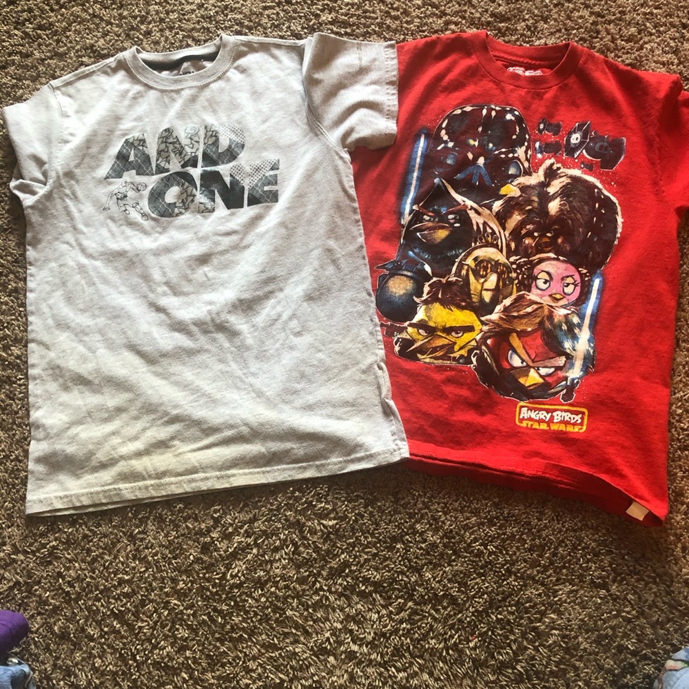 Angry Birds Star Wars & And1 t shirts size 10/12